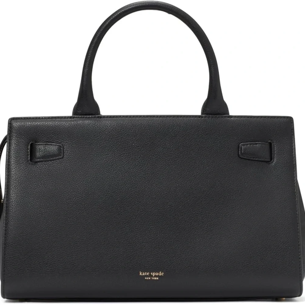 kate spade new york Deco Pebbled Leather Medium Satchel Black